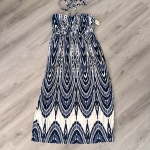 Soma Blue and White Patterned Maxi Dress